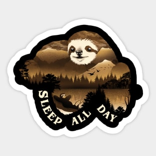 Sleep All Day Sticker